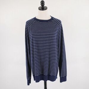 Banana Republic Pima Cotton Cashmere Large Blue Striped Crew Neck Sweater‎